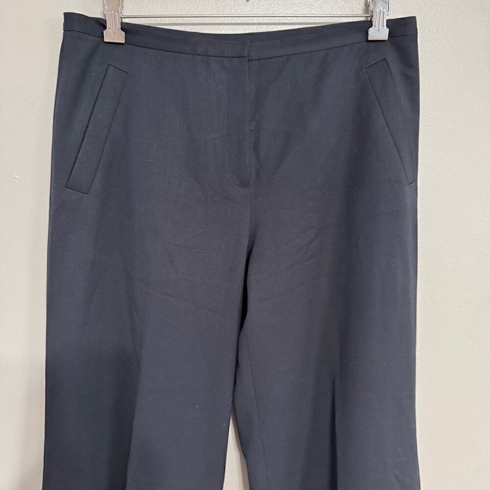 LAFAYETTE 148 NY || Black Wide Leg Cuff In Wool Pant size 10 - Picture 3 of 7